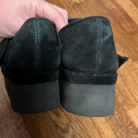 L'Amour Des Pieds Amadour Sandals Wedge Black Suede Ankle Strap Women's 10 - Picture 7 of 9